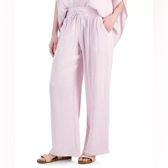 JM Collection Light Pink Wide Leg Pants - Picture 1 of 1